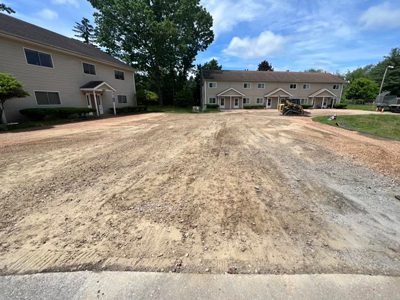 Pavement rip out prepping for new parking lot