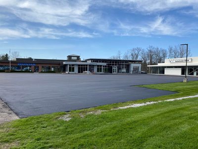 Freshly resurfaced parking lot